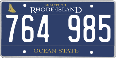 RI license plate 764985
