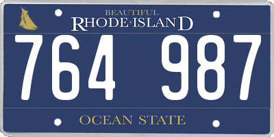 RI license plate 764987