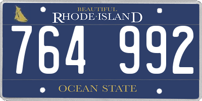 RI license plate 764992