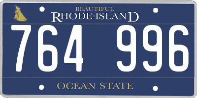 RI license plate 764996