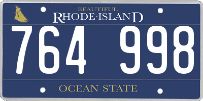 RI license plate 764998