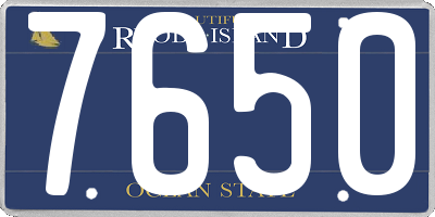 RI license plate 7650