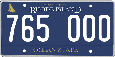 RI license plate 765000