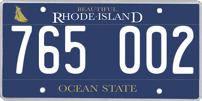 RI license plate 765002