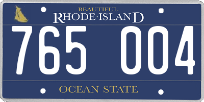 RI license plate 765004