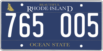 RI license plate 765005