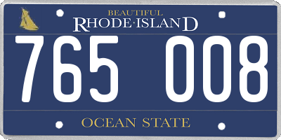 RI license plate 765008