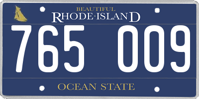 RI license plate 765009