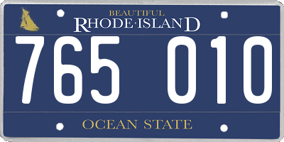 RI license plate 765010
