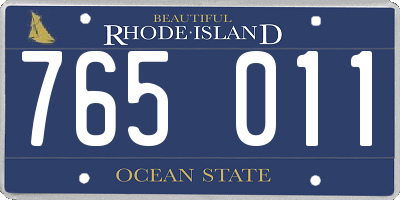 RI license plate 765011