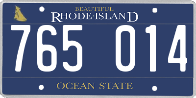 RI license plate 765014
