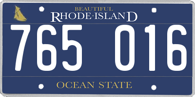 RI license plate 765016