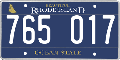 RI license plate 765017