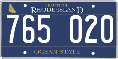 RI license plate 765020
