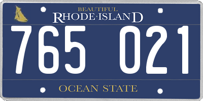 RI license plate 765021