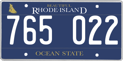 RI license plate 765022