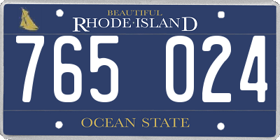 RI license plate 765024