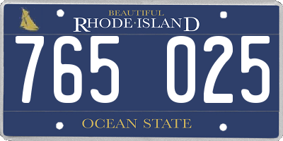 RI license plate 765025