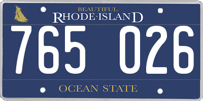 RI license plate 765026