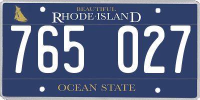 RI license plate 765027