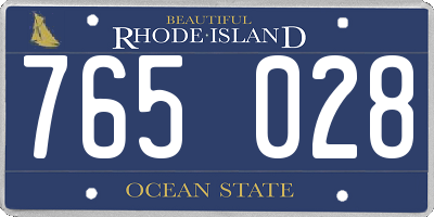 RI license plate 765028