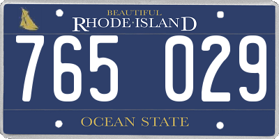RI license plate 765029