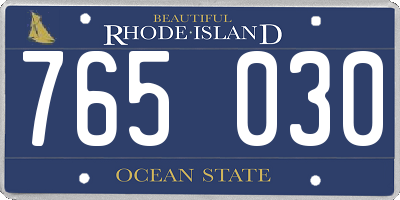 RI license plate 765030
