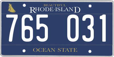 RI license plate 765031