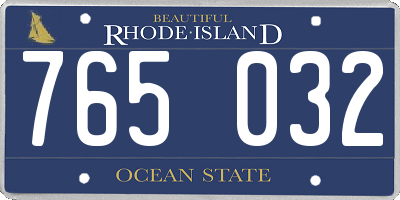 RI license plate 765032