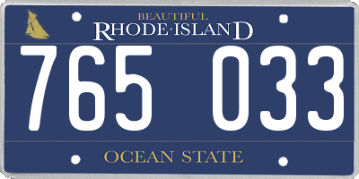 RI license plate 765033