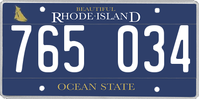 RI license plate 765034