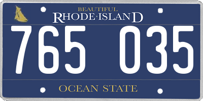 RI license plate 765035