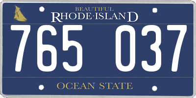 RI license plate 765037