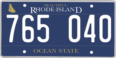 RI license plate 765040
