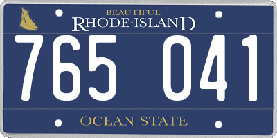 RI license plate 765041