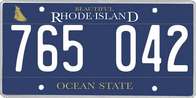 RI license plate 765042