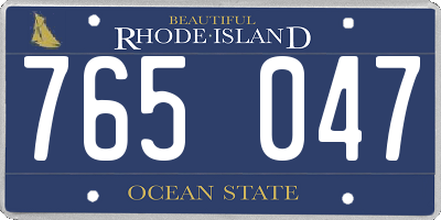RI license plate 765047