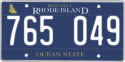 RI license plate 765049