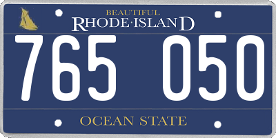 RI license plate 765050