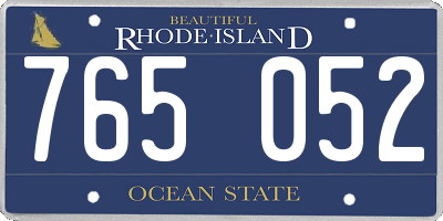 RI license plate 765052