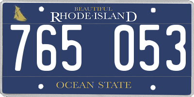 RI license plate 765053