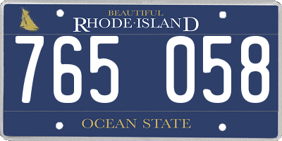 RI license plate 765058