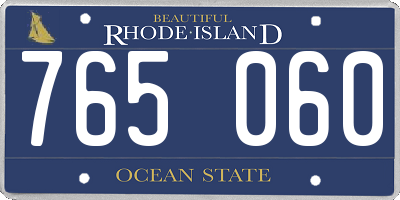 RI license plate 765060
