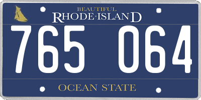 RI license plate 765064