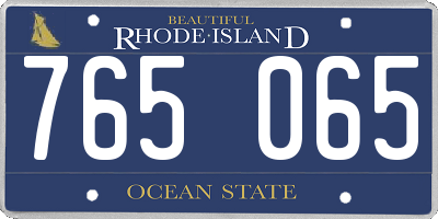 RI license plate 765065