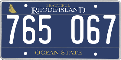 RI license plate 765067