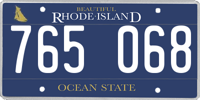 RI license plate 765068