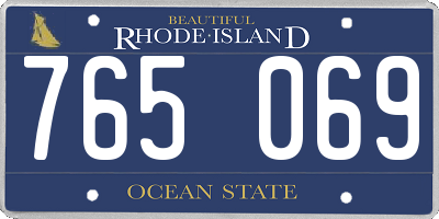 RI license plate 765069