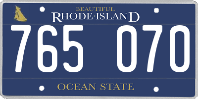 RI license plate 765070