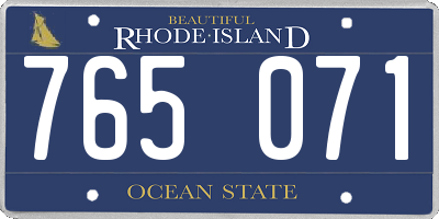 RI license plate 765071